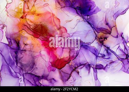 Painting background design with gold glitter dust texture. Blue Abstract. Sky color, White and Gold Streaks. Hoarfrost Background Splash. Water Ink Mo Stock Photo