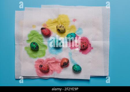 different colors for easter coloring eggs different colors for easter Stock Photo
