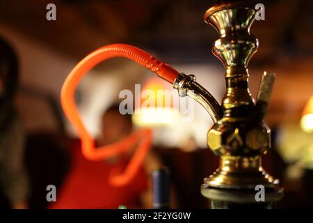 Part of a hookah in the arabic restaurant Stock Photo