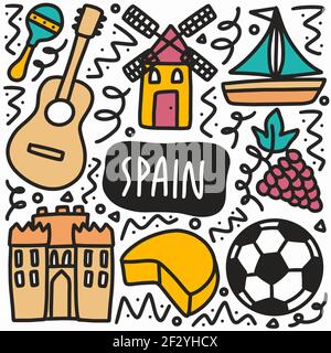 hand drawn doodle spain holiday Stock Vector