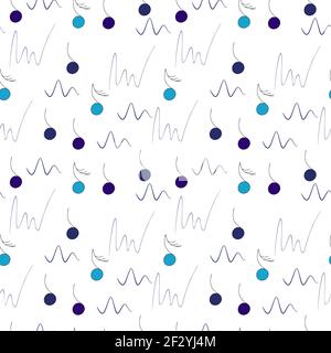 Music notes, headphones and treble clef on a white. Abstract Music Seamless Pattern Background.  Musical background  for your design. Vector Illustrat Stock Vector