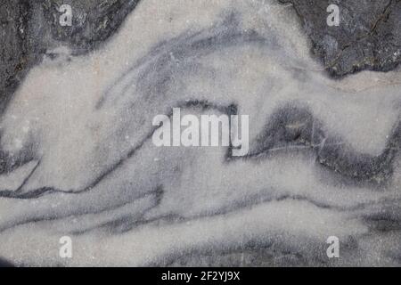 Natural background, marble texture. Fragment of the wall of marble quarry in Ruskeala, Karelia Stock Photo