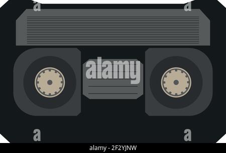 an old videotape for a videotape recorder. flat Stock Vector