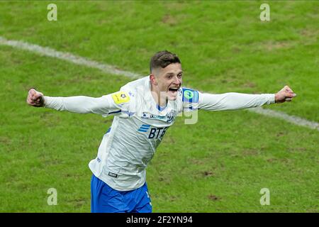 MOSCOW, RUSSIA, MARCH 13, 2021. The 2020/21 Russian Football Premier  League. Round 22. Football match between Dinamo (Moscow) vs Spartak (Moscow)  at VTB Arena. Photo by Stupnikov Alexander/FC Spartak Stock Photo - Alamy