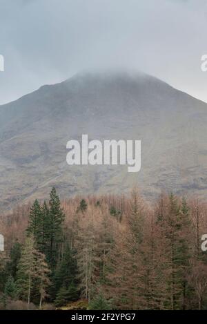 Beautiful landscape image of Torren Lochan in Glencoe in Scottish Highlands on a Winter day Stock Photo