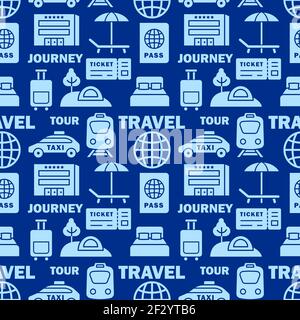 illustration of the travel and journey seamless pattern Stock Vector