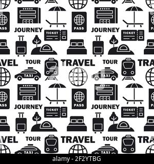 illustration of the travel and journey seamless pattern Stock Vector
