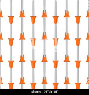 Abstract seamless medical pipette, dropper for laboratory on white background. Pattern dropper consisting of many identical glass laboratory medical p Stock Vector