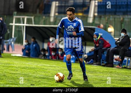 Pagani, Italy. 13th Mar, 2021. The coach Giacomo Filippi Palermo Football  Club.Serie C Championship - Marcello Torre Stadium, 30th day Group C. The  match between Paganese and Palermo ends with the final