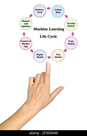 Stages of Machine Learning Lifecycle Stock Photo