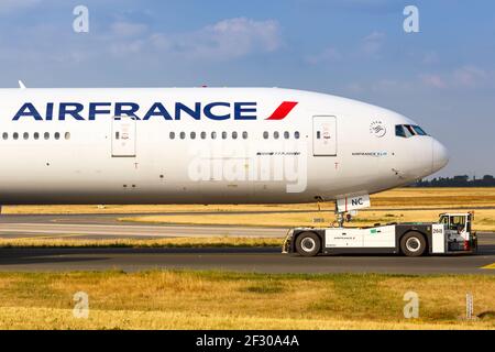 Air France Boeing 777 aircraft. Airplane of french airline and 777