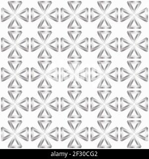 Abstract seamless pattern with Penrose Triangles. White and silver vector background Stock Vector