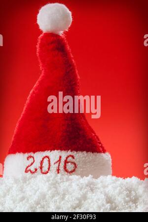 Happy new year 2016 santa hat . Stock Photo