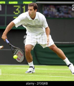 Tennis  Wimbledon Championship July 2001 PETE SAMPRAS Stock Photo