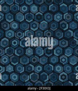 Honeycomb inspired abstract geometric seamless pattern of hexagons Stock Vector