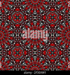 Colorful Seamless Pattern with mandala.Seamless Background design.Ornamental design.Floral pattern tiles. Stock Vector
