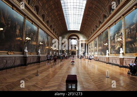 Galerie Des Batailles (Gallery of Battles) Palace of Versailles, France Stock Photo