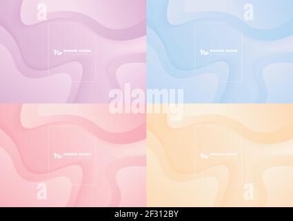 Abstract colors liquid design of fluid artwork template. Movement style artwork of blending style set. illustration vector Stock Vector