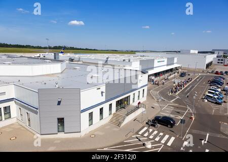 Lautzenhausen, Germany - July 27, 2018: Terminal building at Frankfurt Hahn Airport in Germany. Stock Photo