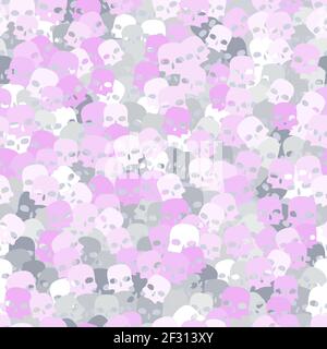 Cool skulls in gray and pink halftone colors. Vector illustration of a skull Stock Vector