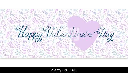 Happy Valentine's Day phrase made with a blue marker Stock Photo