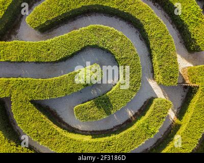 Maze of bushes in botanical park - Ayia Napa Cyprus Stock Photo