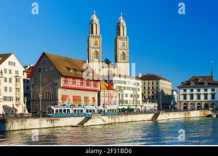 geography / travel, Switzerland, inhabitant of Zurich Grossmuenster, Additional-Rights-Clearance-Info-Not-Available Stock Photo