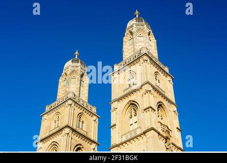 geography / travel, Switzerland, inhabitant of Zurich Grossmuenster, Additional-Rights-Clearance-Info-Not-Available Stock Photo