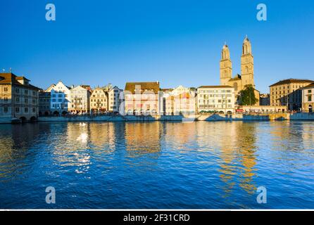 geography / travel, Switzerland, inhabitant of Zurich Grossmuenster, Additional-Rights-Clearance-Info-Not-Available Stock Photo