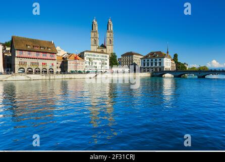 geography / travel, Switzerland, inhabitant of Zurich Grossmuenster, Additional-Rights-Clearance-Info-Not-Available Stock Photo