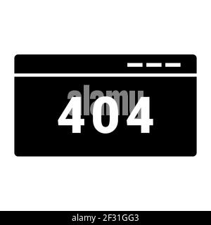 404 error Code Icon isolated on white background flat style. HTML Code Symbol for your Web Site design, Logo, App, UI. Vector Illustration Stock Vector
