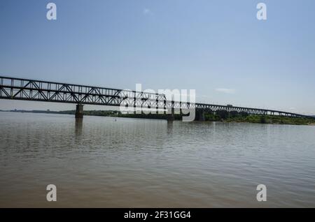 Danube Bridge Or The Friendship Bridge. Steel Truss Bridge Over The ...