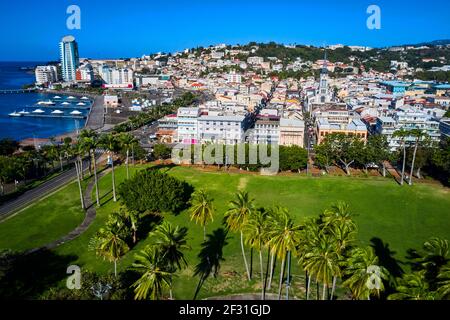 France, West Indies, Martinique, Fort-de-France, la Savane park Stock Photo