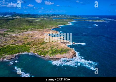 France, West Indies, Martinique, Sainte-Anne, Petrification Savannah Stock Photo