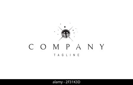 Tailor logotype crossed sewing needles with sewing buttons. Tailor logo ...