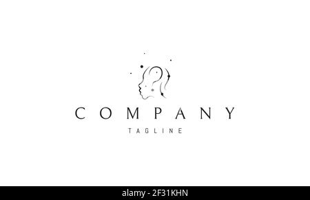 Vector logo on which an abstract image of the silhouette of a human head with a question mark inside. Stock Vector
