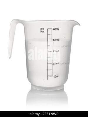 Plastic jug with water isolated on white. Stock Photo