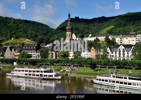 geography / travel, Germany, view towards Cochem at the Moselle, Rhineland-Palatinate, Additional-Rights-Clearance-Info-Not-Available Stock Photo