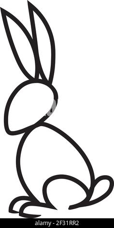 Rabbit bunny logo character design on white Stock Vector