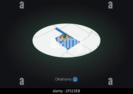 oklahoma state Isometric map and USA national flag 3D isometric shape ...