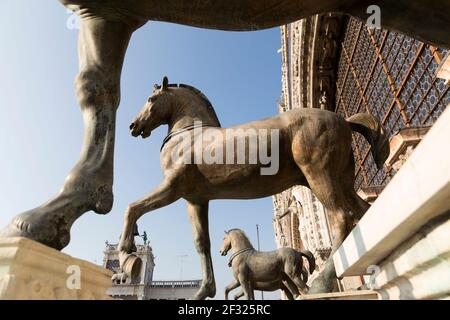 Italy,Venice,Basilica San Marco, the four Horses of St Mark Stock Photo