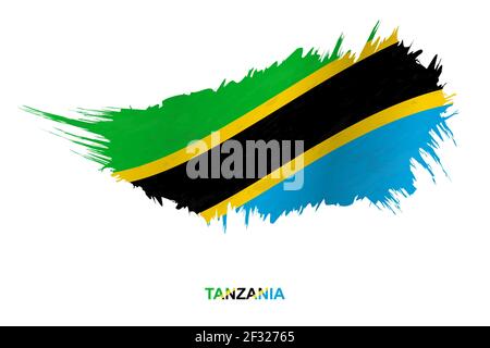 Tanzania flag in grunge brush stroke, vector image Stock Vector Image ...