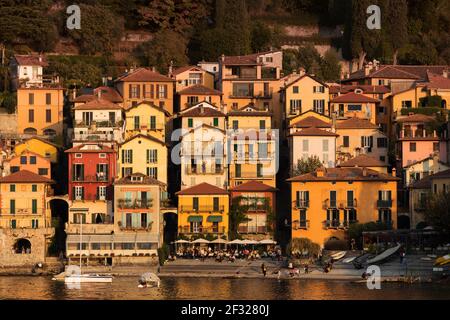 Italy,Varenna,Lake Como, the town of Varenna as seen from the lake Stock Photo