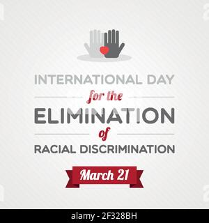 International Day for the Elimination of Racial Discrimination. March 21. Vector illustration, flat design Stock Vector