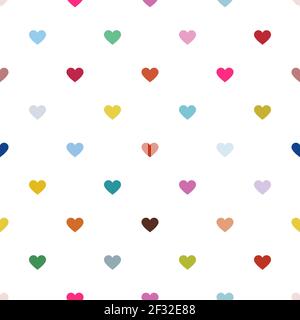 Seamless pattern from multi-colored hearts. Pop art background. Vector illustration Stock Vector