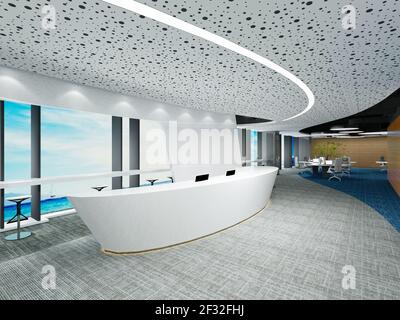 3d render of working office Stock Photo