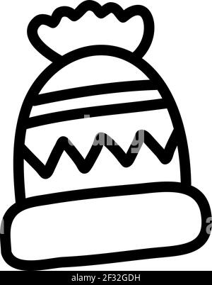 Knitted winters hat, illustration, vector on a white background Stock Vector