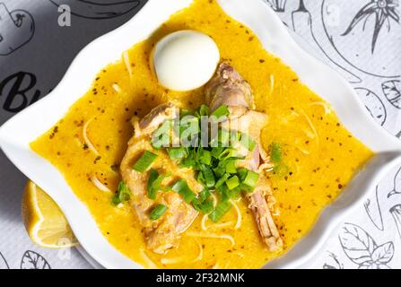 Chicken soup, Peruvian traditional food Stock Photo