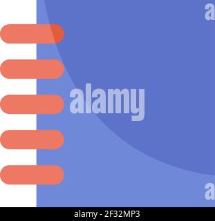Blue sketch book, illustration, vector on a white background Stock Vector