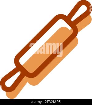 Rolling pin, illustration, vector on a white background Stock Vector